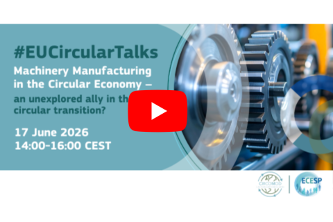 #EUCT Machinery manufacturing in the circular economy – an unexplored ally in the circular transition? 17 June 2026, 14:00-16:00 CEST, with Youtube play button
