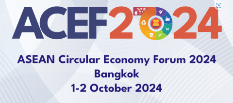 The words 'ACEF2024 - ASEAN Circular Economy Forum 2024, Bangkok, 1-2 October 2024
