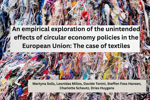 'An empirical exploration of the unintended effects of circular economy policies in the European Union' - Martyna Solis, Leonidas Milios, Davide Tonini, Steffen Foss Hansen, Charlotte Scheutz, Dries Huygens