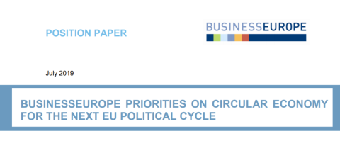 BusinessEurope priority paper on circular economy in the next EU political cycle