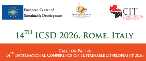 A snippet of a poster with the words "Call for papers: 14th International Conference on Sustainable Development 2026, Rome, Italy".
