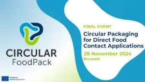 CIRCULAR FoodPack event poster with text and graphic designs
