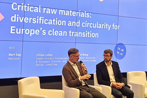 Cillian and Bart Sap in the session on critical raw materials: diversification and circularity for Europe's clean transition