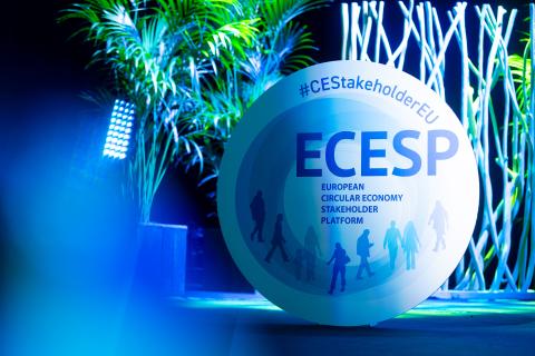 ECESP logo on the stage
