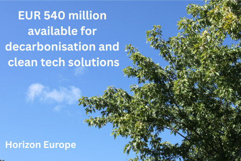 EUR 540 million  available for  decarbonisation and  clean tech solutions - Horizon Europe