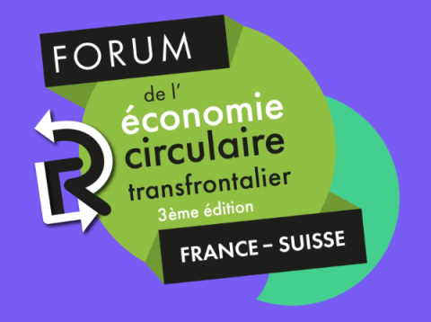 "Forum de l’Economie Circulaire Transfrontalier – 3ème édition - France Suisse", with interlocking circular shapes
