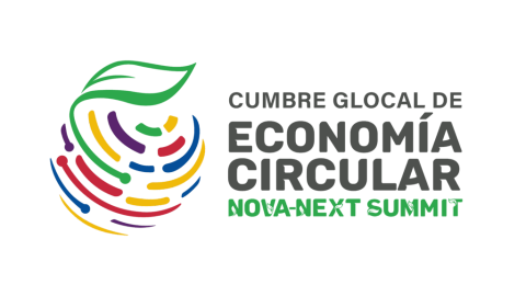 Conference logo with the words "Cumbre Glocal de Economía Circular Nova-Next Summit"