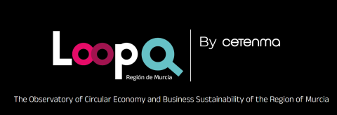 The logo of Loop (region de Murcia) by cetenma. Under the logo is written: the observatory of circular economy and business sustainability of the region of murcia