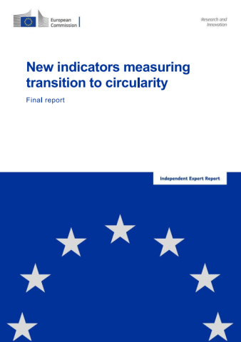 Front page of the report with the European Commission logo, the title, final report, and the bottom half dark blue with starts in a semi circle
