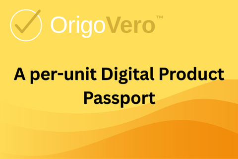 A per-unit Digital Product Passport, with the OrigoVero logo
