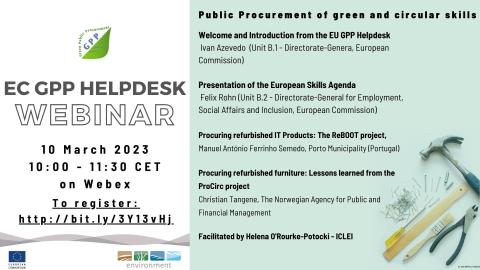 EC GPP Helpdesk Webinar on Public Procurement of Green and Circular Skills