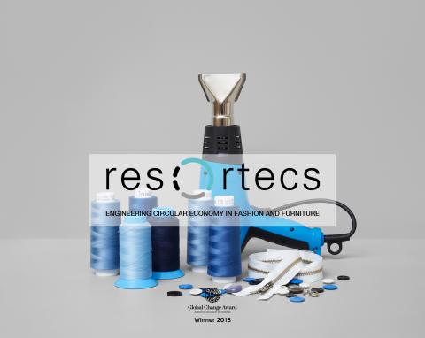 Resortecs, with spools of thread and buttons