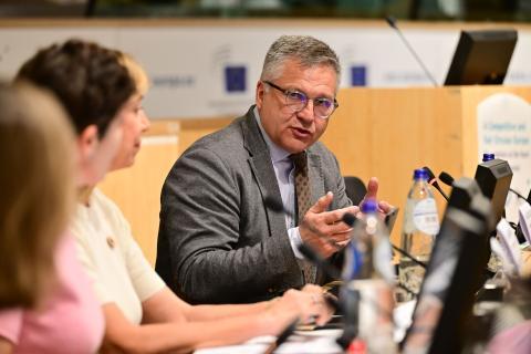 Photo of EESC NAT section president Stoyan Tchoukanov speaking at the ECESP annual conference