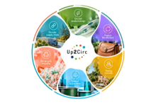 Wheel divided into circular product design, circular supply chain, product life extension, recovery and recycling, product-as-a-service and the sharing economy 