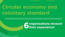 Green cover page of the report with the words "Circular economy and voluntary standard. organizations recount their experience!"