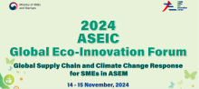 Green ASEIC event banner with the event title "The ASEIC 2024 Global Eco-Innovation Forum"