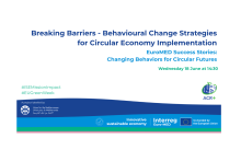 Breaking barriers: behavioural change strategies for circular economy implementation – EURO-Med success stories: Changing behaviors for circular futures. Wednesday 18 June at 14:30