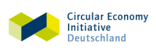 Graphic logo with words "Circular Economy Initiative Deutschland"