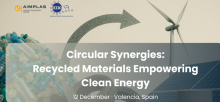 The AIMPLAS and Etra logos, "Circular synergies: Recycled materials empowering clean energy, 12 December – Valencia, Spain" 