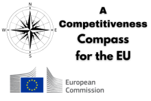 The words 'A competitiveness compass for Europe' and the European Commission logo