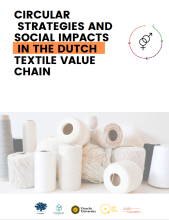 Rolls of white yarn, logos of the participating institutions, a drawing of sex symbols inside a circular yarn and the title of the study