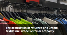 Cover page of "The destruction of returned and unsold textiles in Europe’s circular economy"