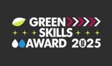 Black banner with white words "Green skills award 2025"