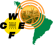 World Circular Economy Forum 2025 logo with the map of South America and Latin America