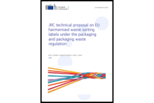 JRC technical proposal on EU harmonised waste sorting labels under the packaging and packaging waste regulation, with the European Commission logo