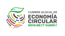 Conference logo with the words "Cumbre Glocal de Economía Circular Nova-Next Summit"