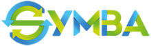Green and blue letters forming the word "SYMBA"