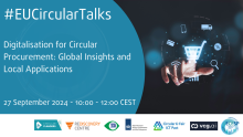 illustration depicting digital circular procurement. Date:  27 September, Time: 10:00-12:00 CEST