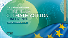 Event banner with the words "The 4th Annual European Tech for Climate Action Conference. 30 Sept-1Oct/Brussels"