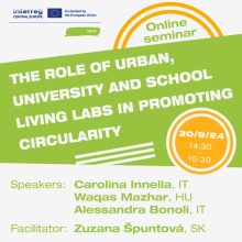 NiCE online seminar poster with green letters on white background expressing the title, organiser, date and speakers