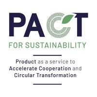 Logo with the words "PACT for Sustainability. Product as a service to accelerate cooperation and circular transformation"