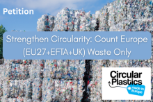 Petition - Strengthen Circularity: Count Europe (EU27+EFTA+UK) Waste Only. The logo of circular Plastics - made in Europe