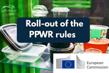 Roll-out of the PPWR rules. European Commision logo