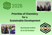 Priorities of Chemistry for a Sustainable Development, Bucharest+online, 21 to 23 October. PRIOCHEM 2026 and ICECHIM logos