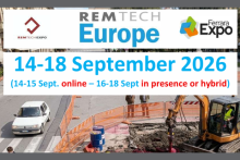 Ferrara Expo. REMTech Europe. 14-18 September 2026 (14-15 Sept online, 16-18 Sept in presence or hybrid)