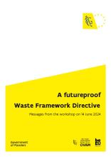 White and yellow page with the words "A futureproof Waste Framework Directive - messages from the workshop on 14 June"