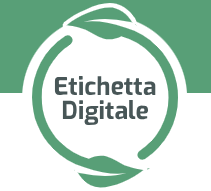 Etichetta digitale, with green arrows around the words
