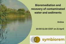 Bioremediation and recovery of contaminated water and sediments – online, 10:00-11:30 CEST on 21 April. The SYMBIOREM logo