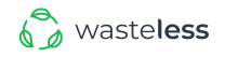 WASTELESS logo with green leaves in circular format