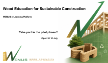 Wood education for sustainable construction. WENUS e-learning platform Take part in the pilot phase.Open till 10 July. WENUS logo