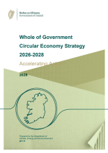 Front page of the report with the logo of the Government of Ireland, the title of the report and the outline of Ireland surrounded by a loop